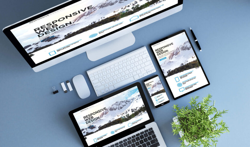 top view blue devices responsive website top view blue devices responsive design website