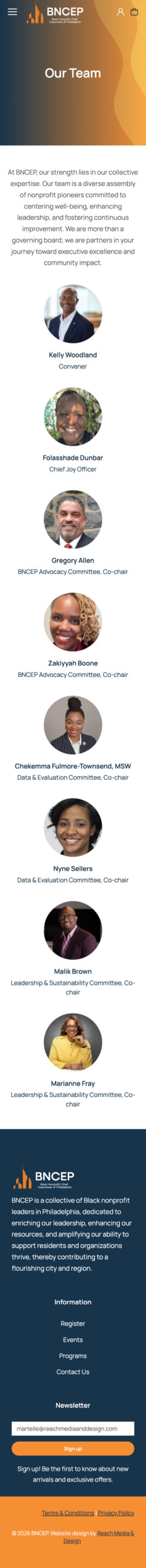 Membership page, mobile